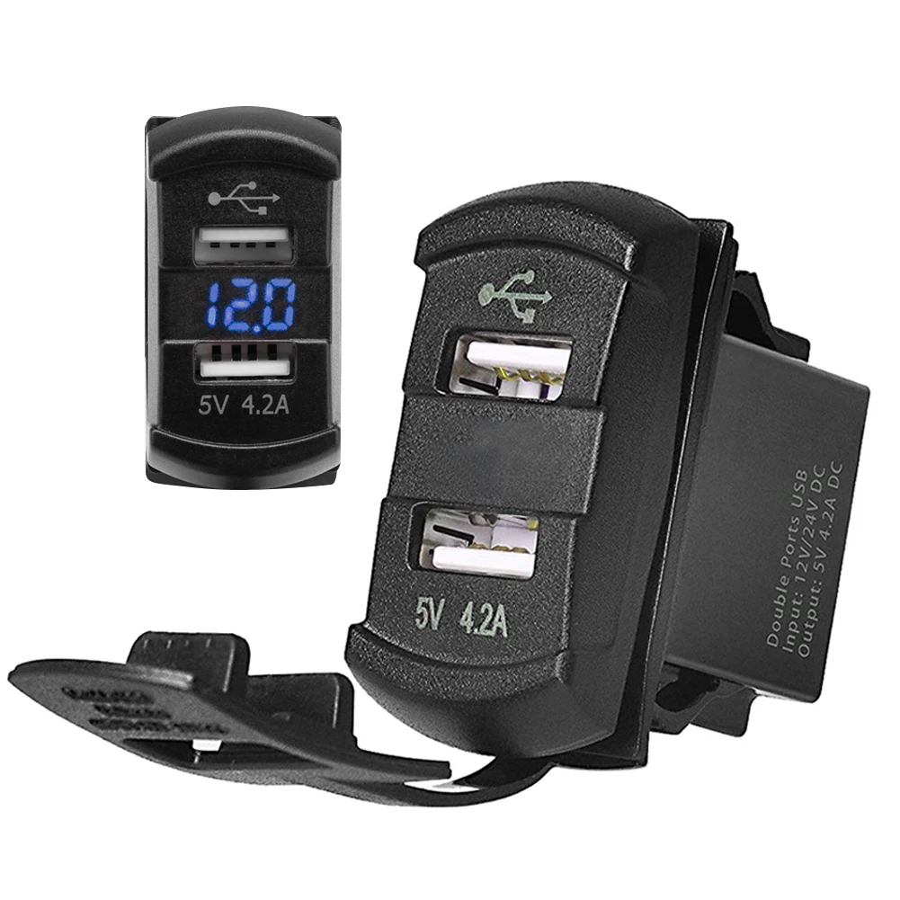 5V 4.2A Universal LED Car Charger Dual USB Switch