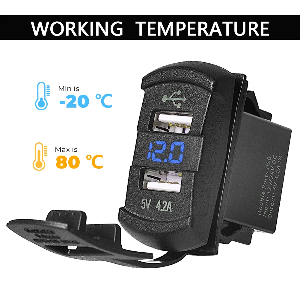 5V 4.2A Universal LED Car Charger Dual USB Switch