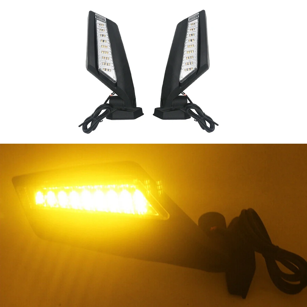 2pcs UTV Rearview Mirror with LED Turn Signal Light