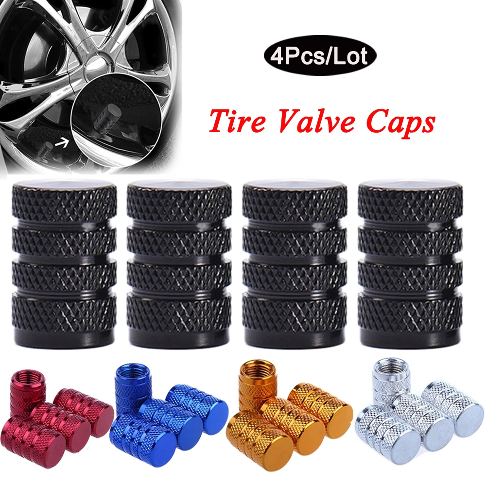 4Pcs Knurling Style Tire Valve Cap