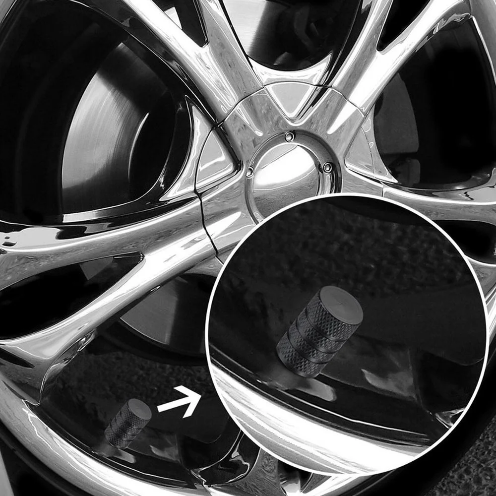 4Pcs Knurling Style Tire Valve Cap