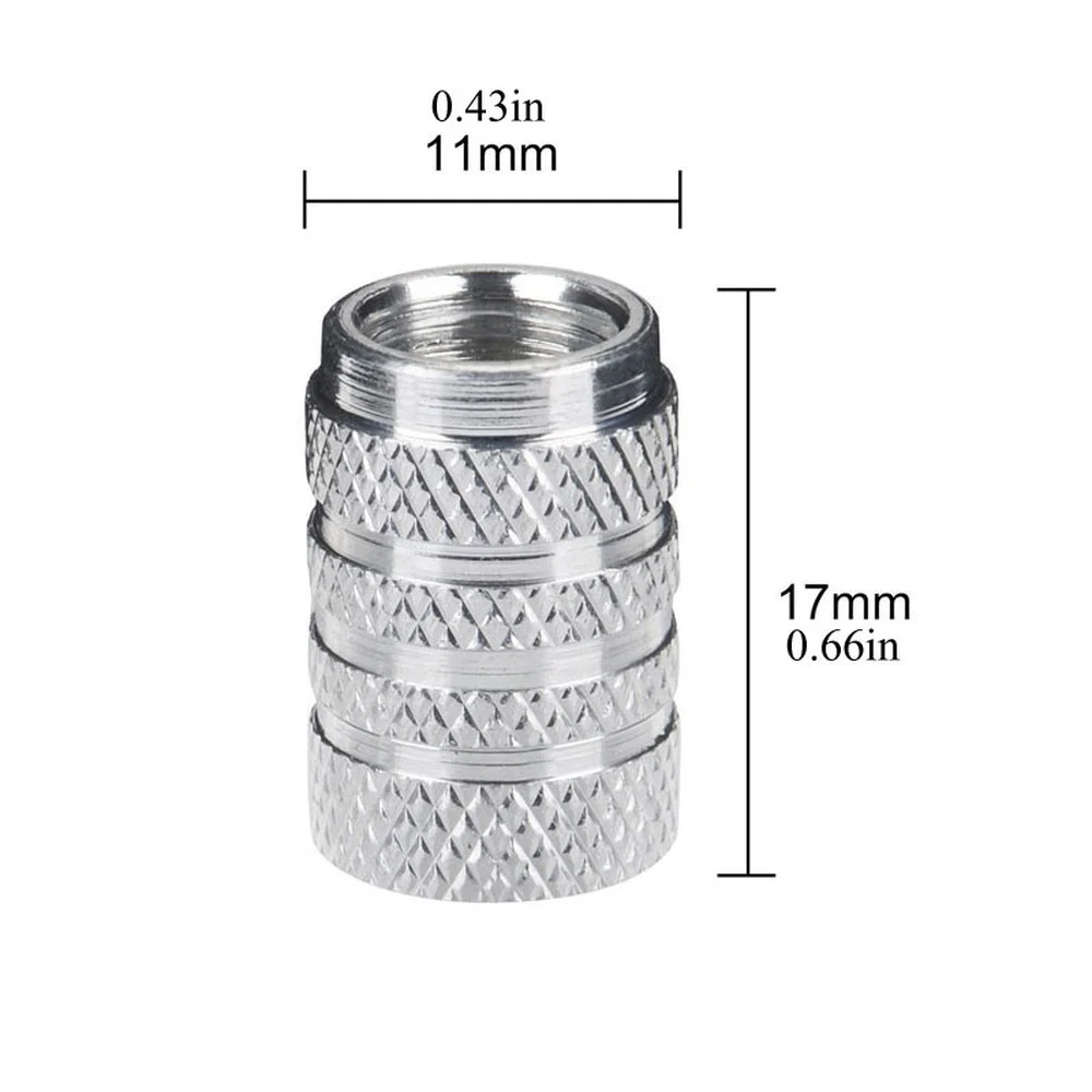 4Pcs Knurling Style Tire Valve Cap