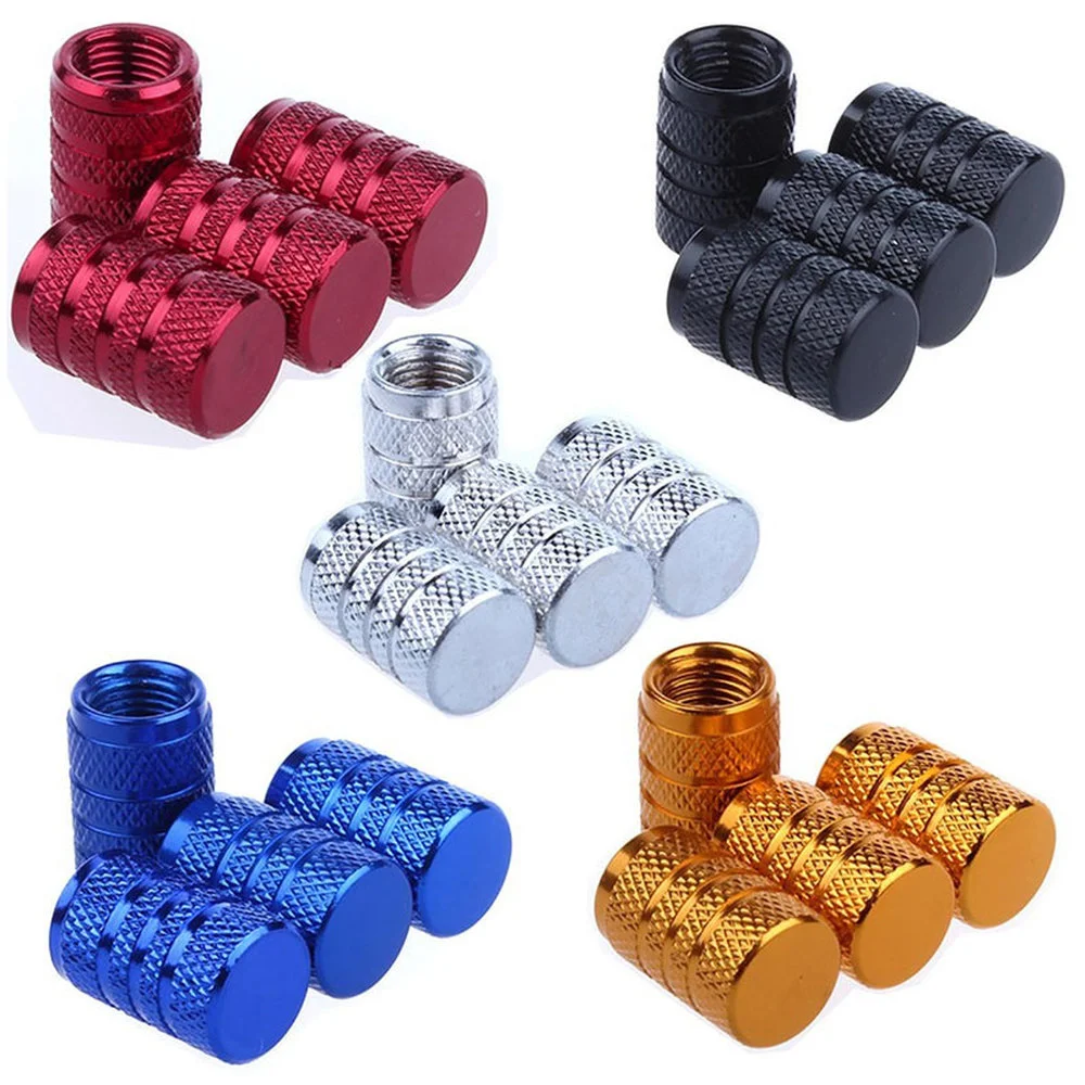 4Pcs Knurling Style Tire Valve Cap