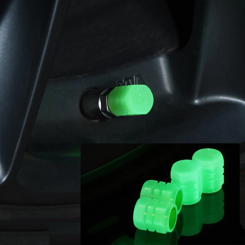 Car Luminous Tire Valve Caps Fluorescent Night Glowing