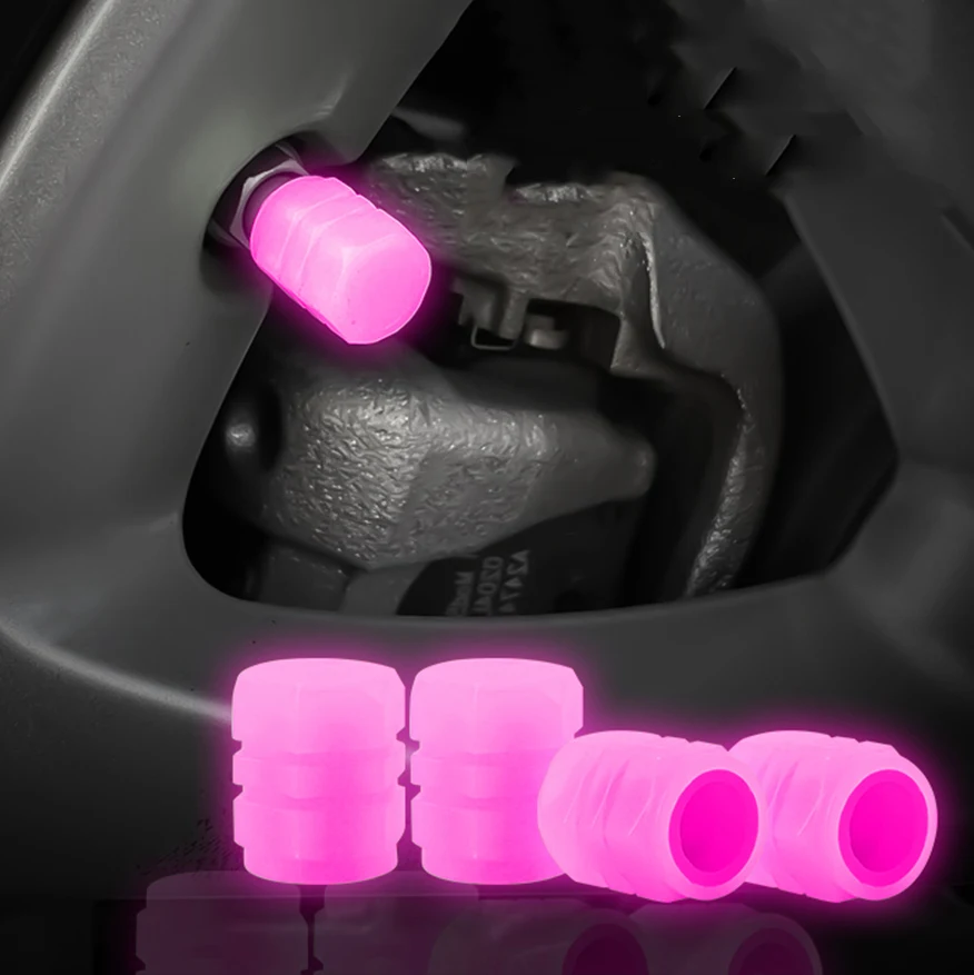 Car Luminous Tire Valve Caps Fluorescent Night Glowing
