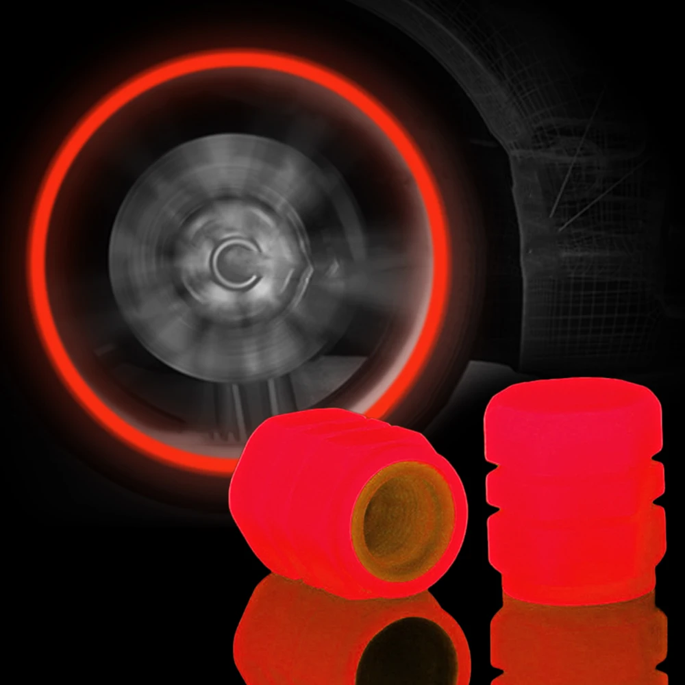 Car Luminous Tire Valve Caps Fluorescent Night Glowing