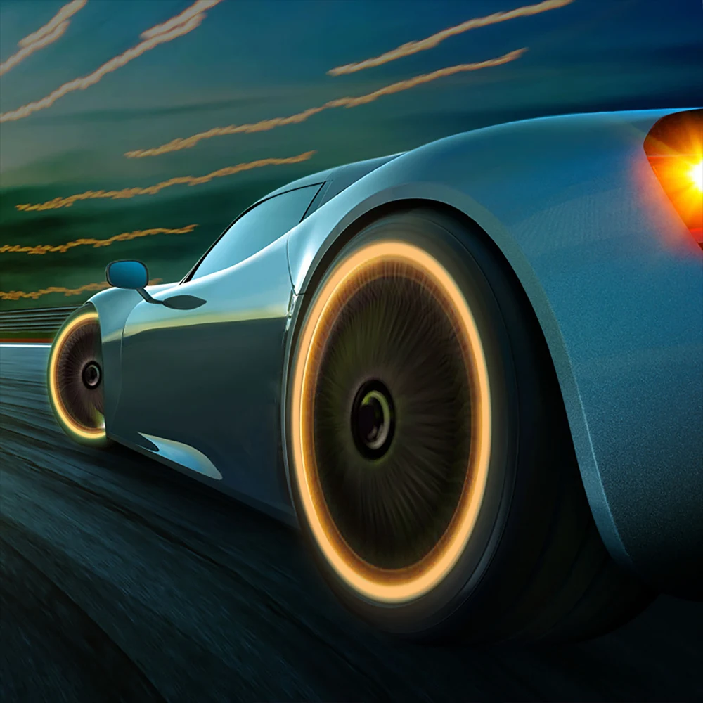 Car Luminous Tire Valve Caps Fluorescent Night Glowing