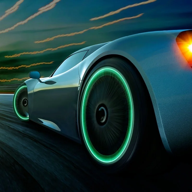 Car Luminous Tire Valve Caps Fluorescent Night Glowing