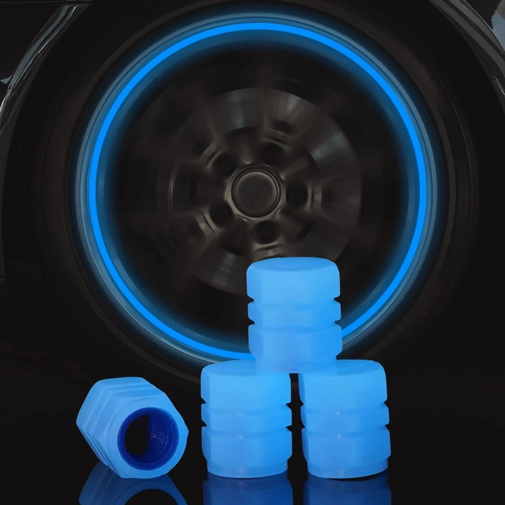 Car Luminous Tire Valve Caps Fluorescent Night Glowing