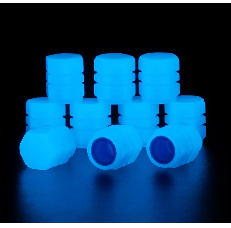 Car Luminous Tire Valve Caps Fluorescent Night Glowing