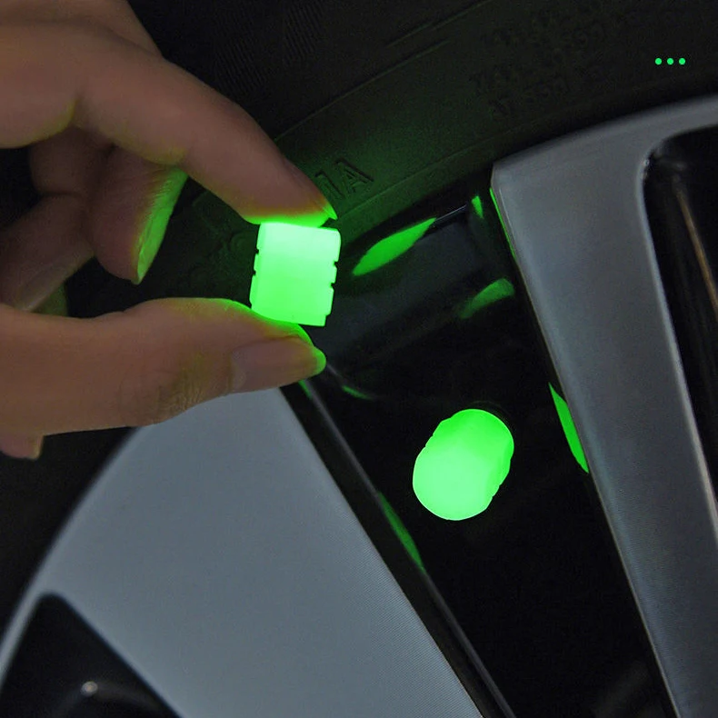 Car Luminous Tire Valve Caps Fluorescent Night Glowing