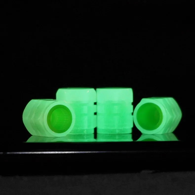 Car Luminous Tire Valve Caps Fluorescent Night Glowing