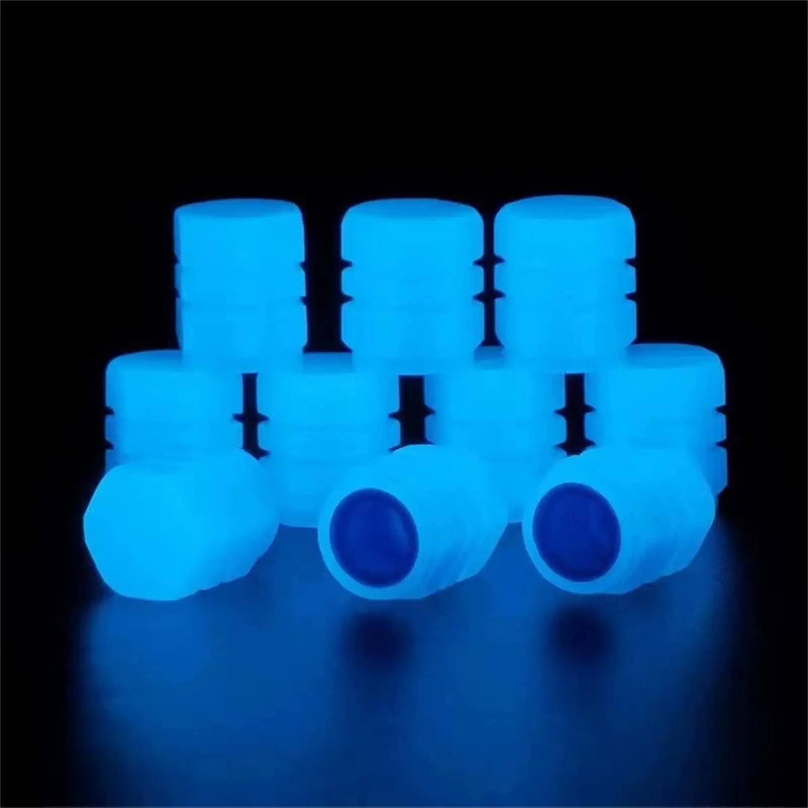 Luminous Valve Caps Fluorescent Green Blue Night Glowing Luminous Valve Caps Fluorescent Green Blue Night Glowing