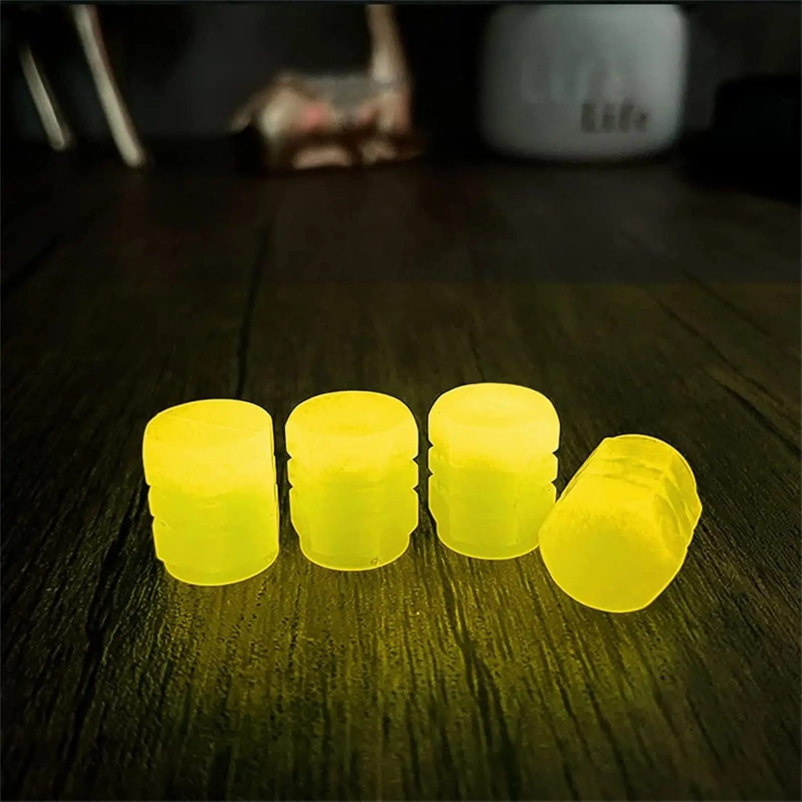 Luminous Valve Caps Fluorescent Green Blue Night Glowing Luminous Valve Caps Fluorescent Green Blue Night Glowing