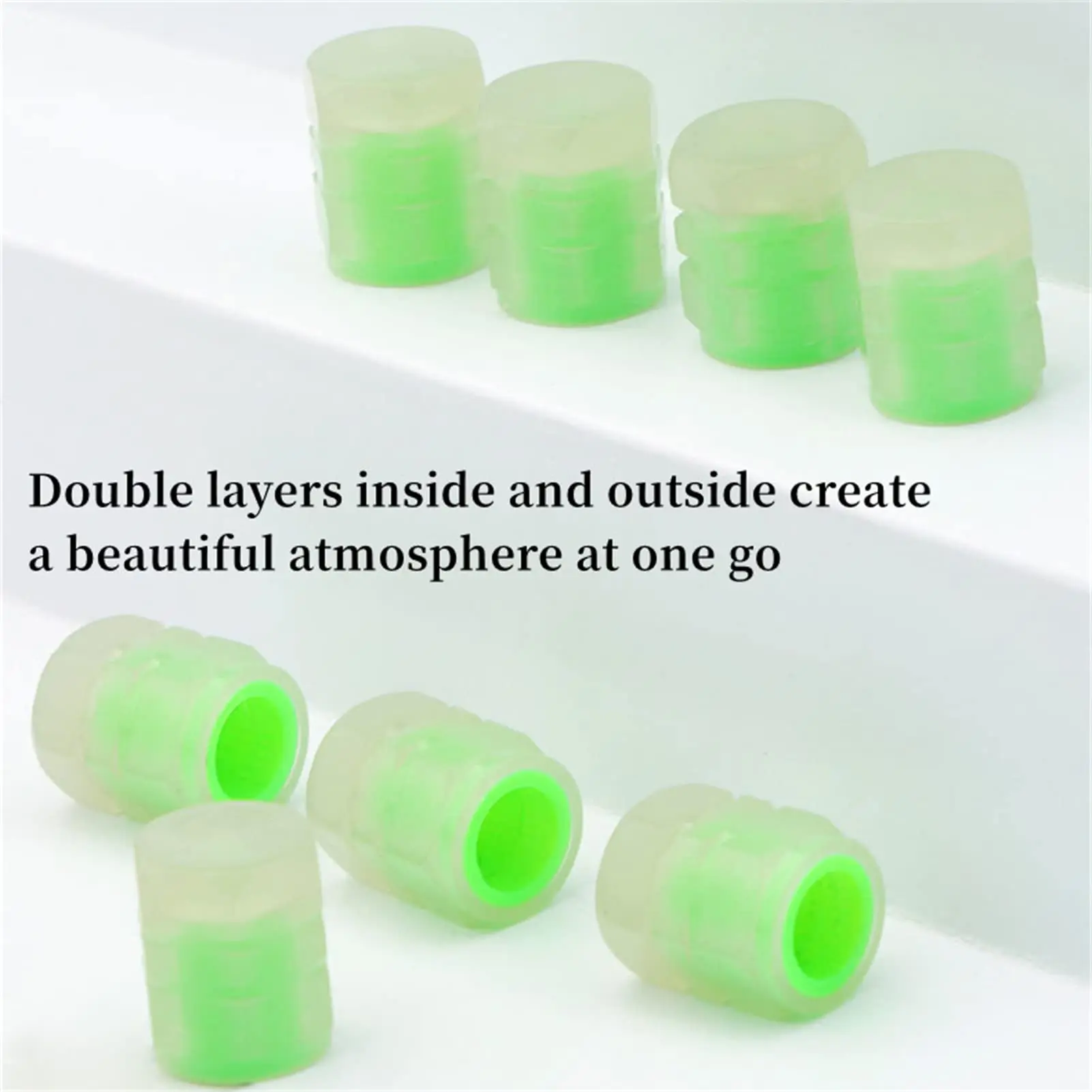 Luminous Valve Caps Fluorescent Green Blue Night Glowing Luminous Valve Caps Fluorescent Green Blue Night Glowing