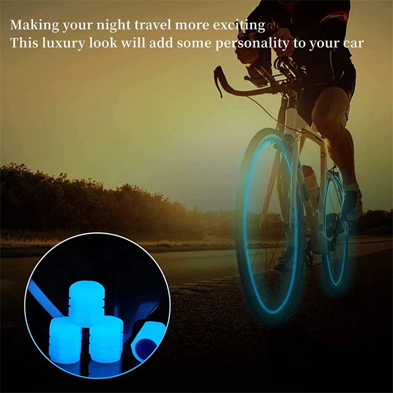 Luminous Valve Caps Fluorescent Green Blue Night Glowing Luminous Valve Caps Fluorescent Green Blue Night Glowing