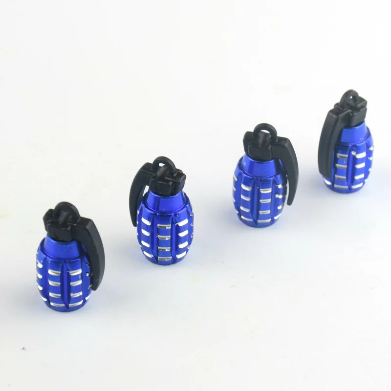 4pcs Aluminum Car Tire Valve Cap Grenade