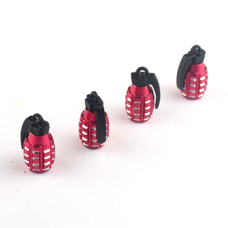 4pcs Aluminum Car Tire Valve Cap Grenade