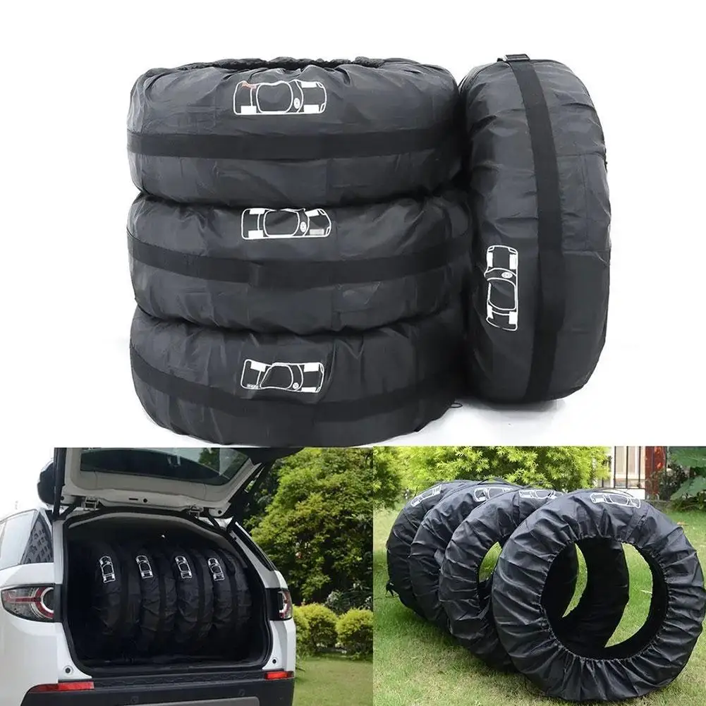 1PCS Car Spare Tire Cover Case Polyester Auto Wheel Tire Storage Bags