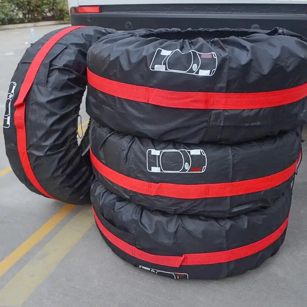 1PCS Car Spare Tire Cover Case Polyester Auto Wheel Tire Storage Bags