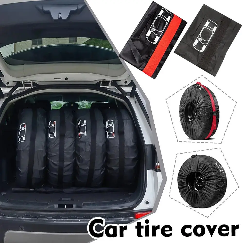 1PCS Car Spare Tire Cover Case Polyester Auto Wheel Tire Storage Bags