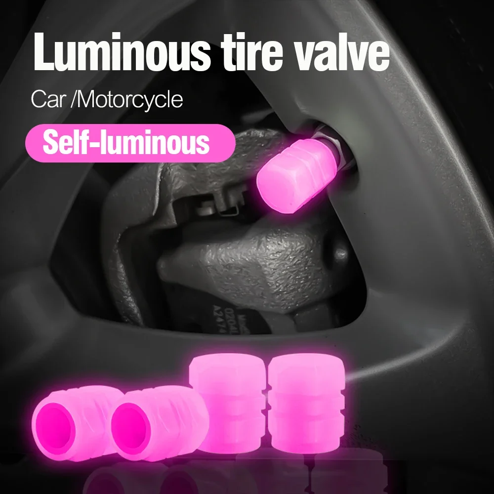 1-20PCS Luminous Car Tire Valve Cap Fluorescent Night Glowing Decor