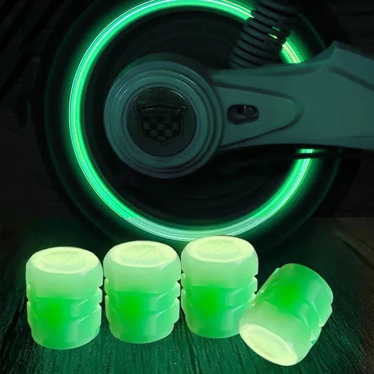 1-20PCS Luminous Car Tire Valve Cap Fluorescent Night Glowing Decor