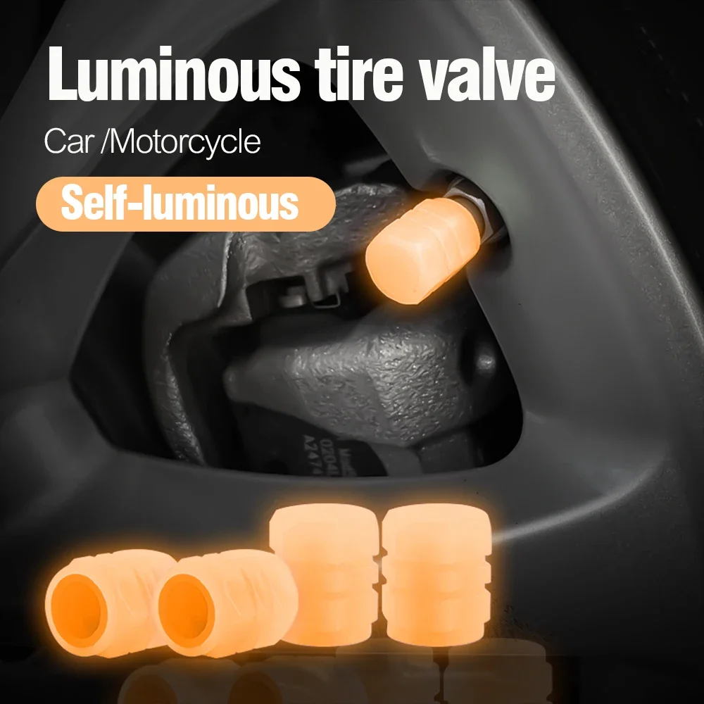 1-20PCS Luminous Car Tire Valve Cap Fluorescent Night Glowing Decor