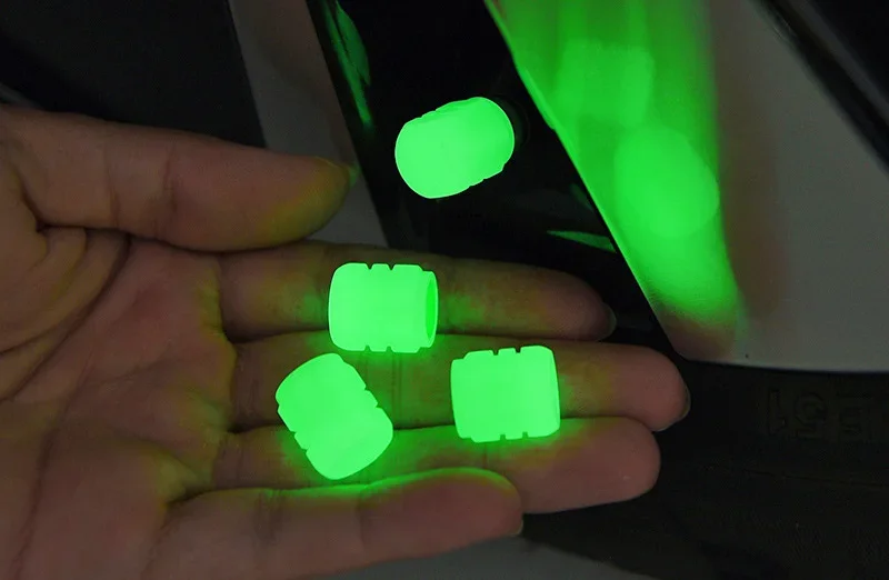 1-20PCS Luminous Car Tire Valve Cap Fluorescent Night Glowing Decor