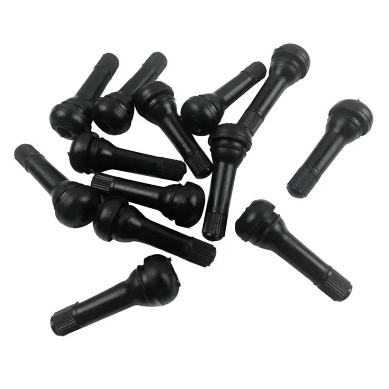Black TR414 Tubeless Car Wheel Tire Valve Stems with Caps