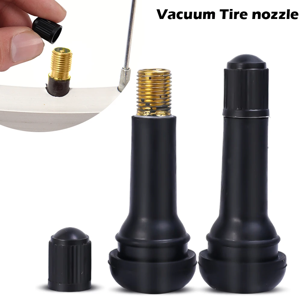 Black TR414 Tubeless Car Wheel Tire Valve Stems with Caps