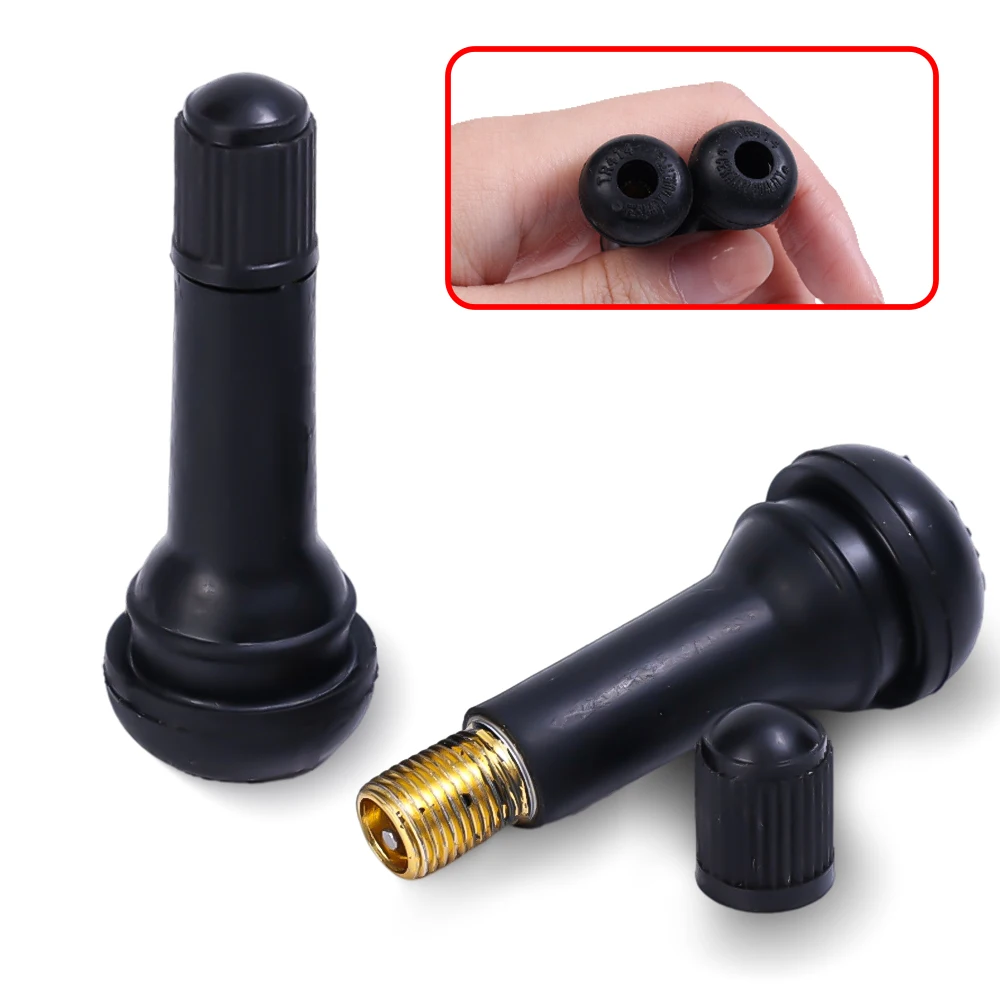 Black TR414 Tubeless Car Wheel Tire Valve Stems with Caps