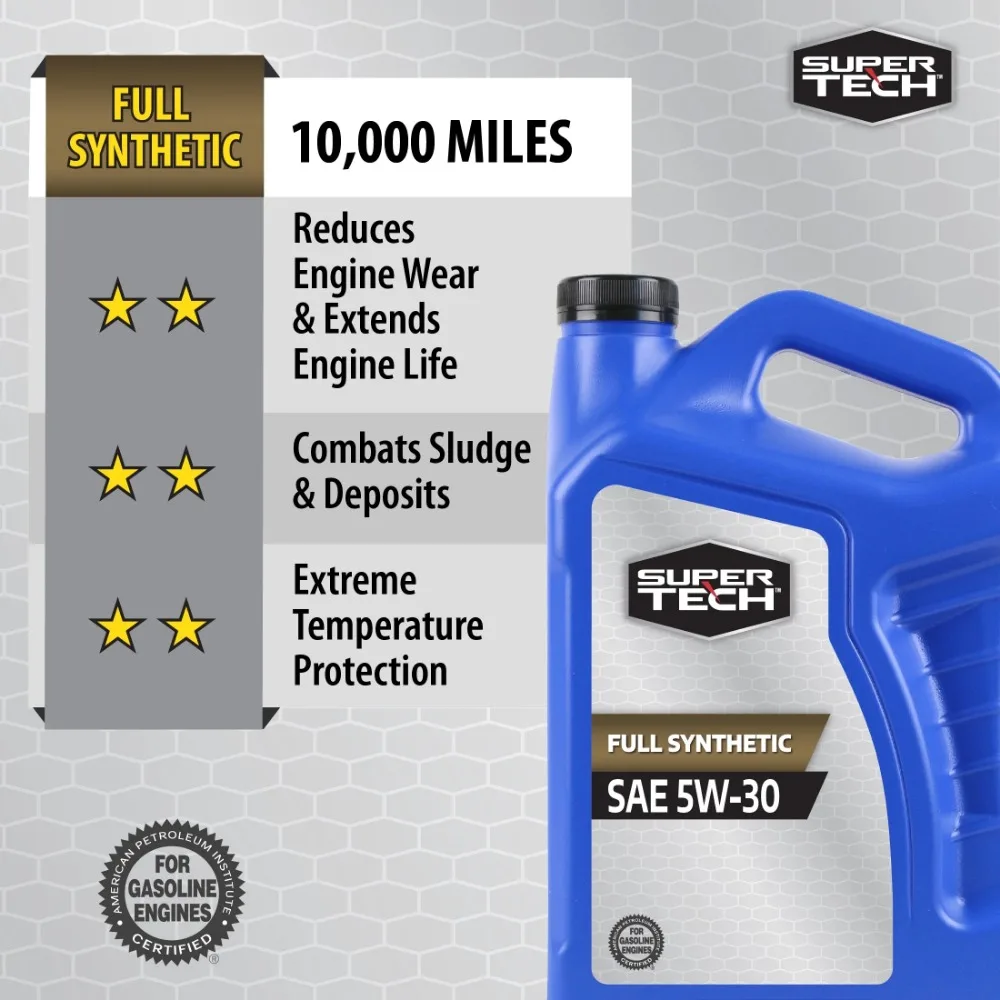 Full Synthetic SAE 5W-30 Motor Oil 5 Quarts High-performance formulation