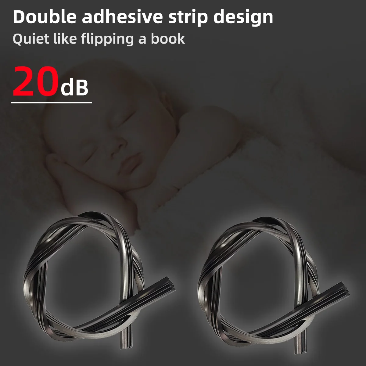 1PC Universal double rubber strip