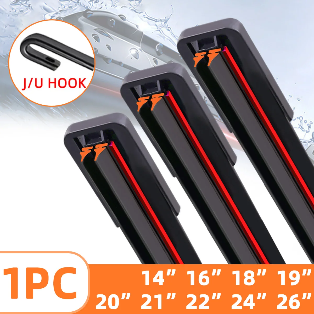 1PC Universal double rubber strip