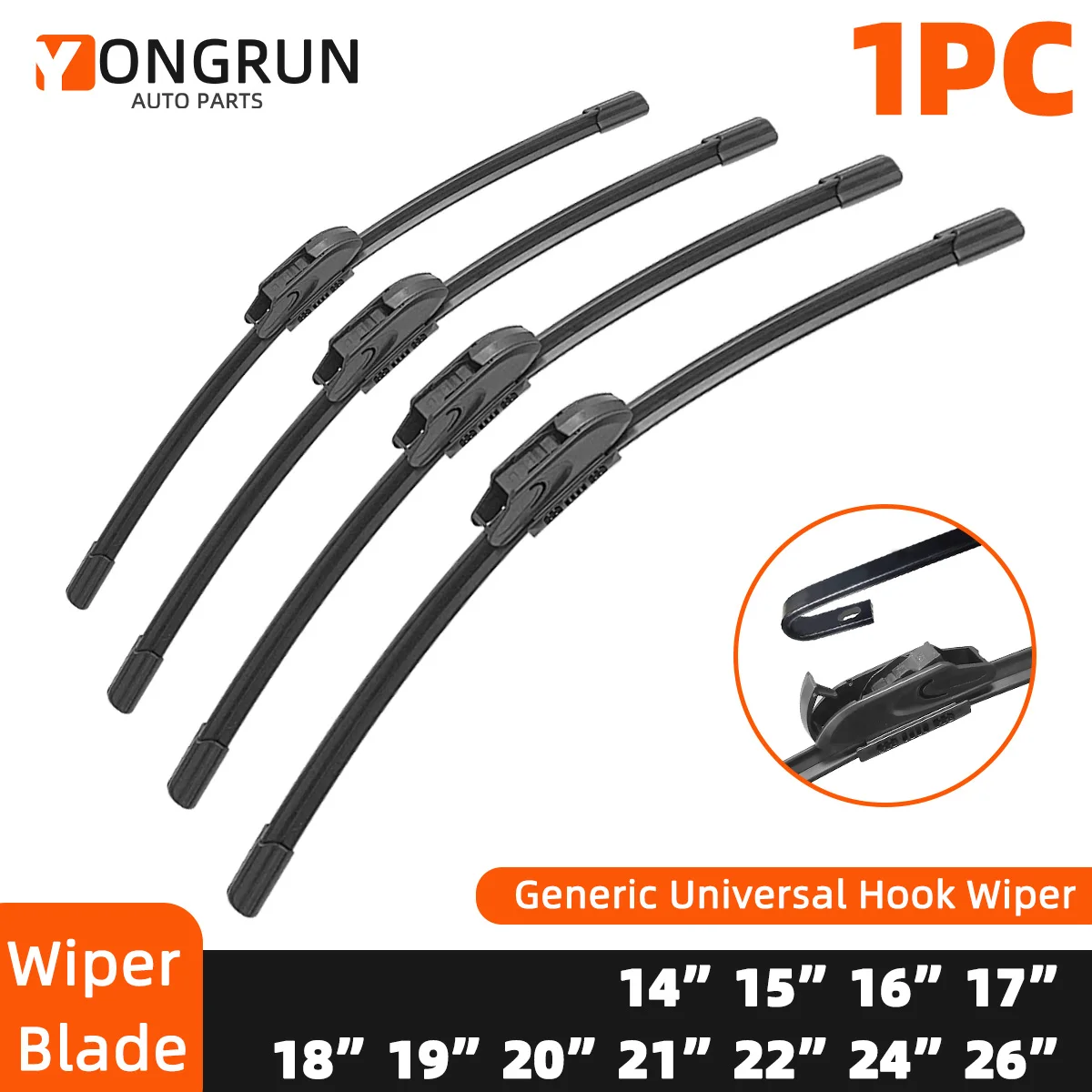 Universal Generic Front Wiper Blade Rubber