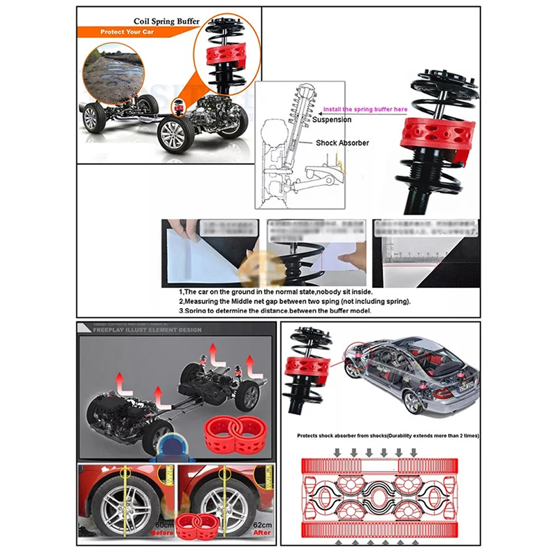 2Pcs Car Buffer Shock Absorber