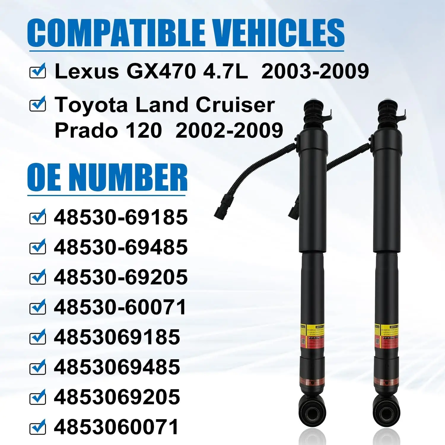 2pcs Rear Shock Absorbers