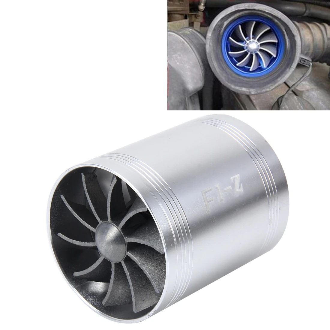 Universal Supercharger Dual Double Turbine Air Intake Fuel Saver