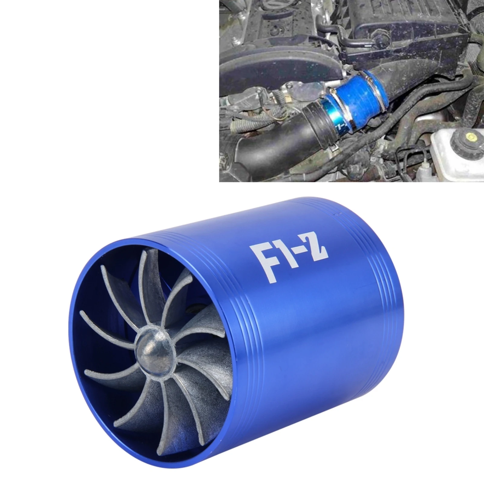 Universal Supercharger Dual Double Turbine Air Intake Fuel Saver