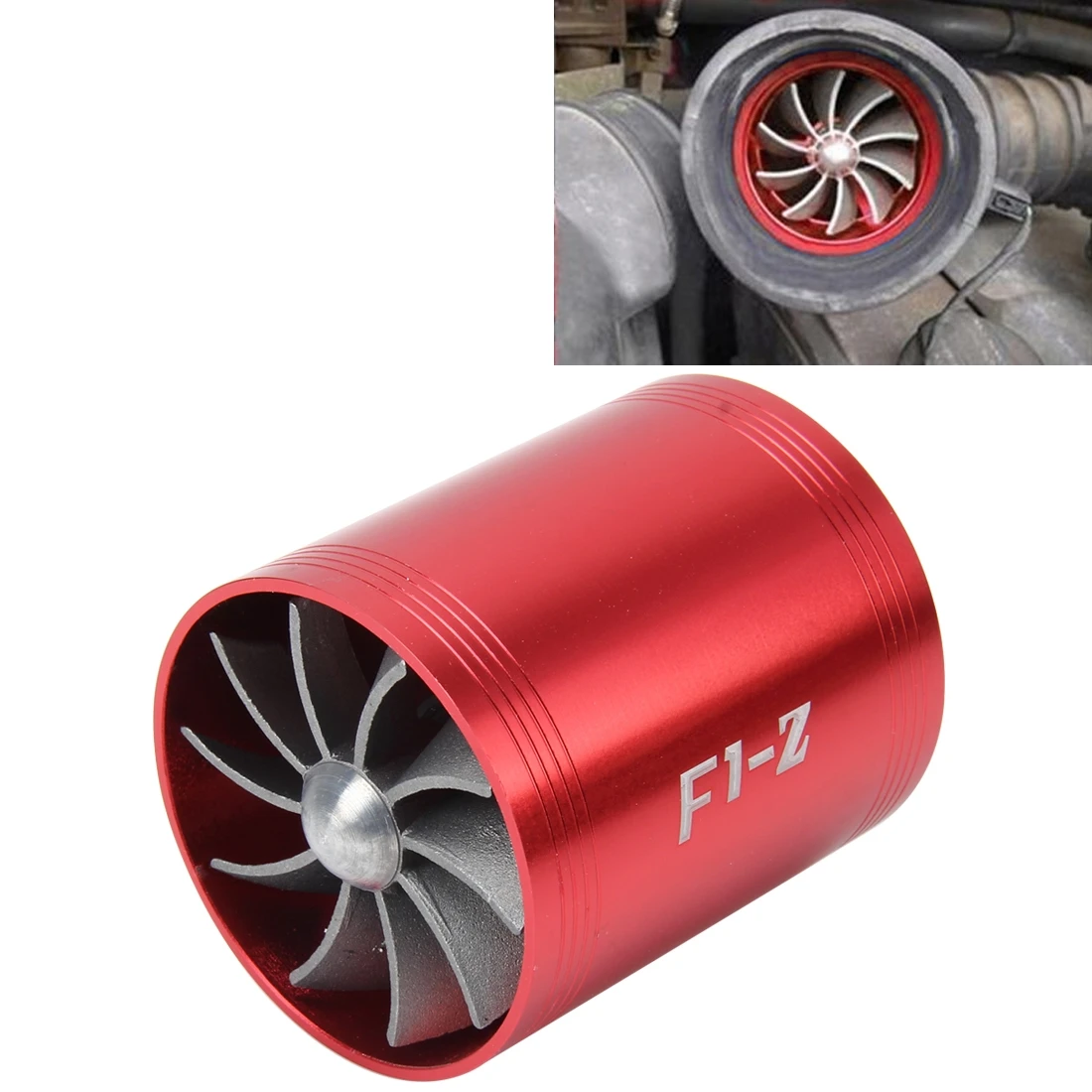 Universal Supercharger Dual Double Turbine Air Intake Fuel Saver
