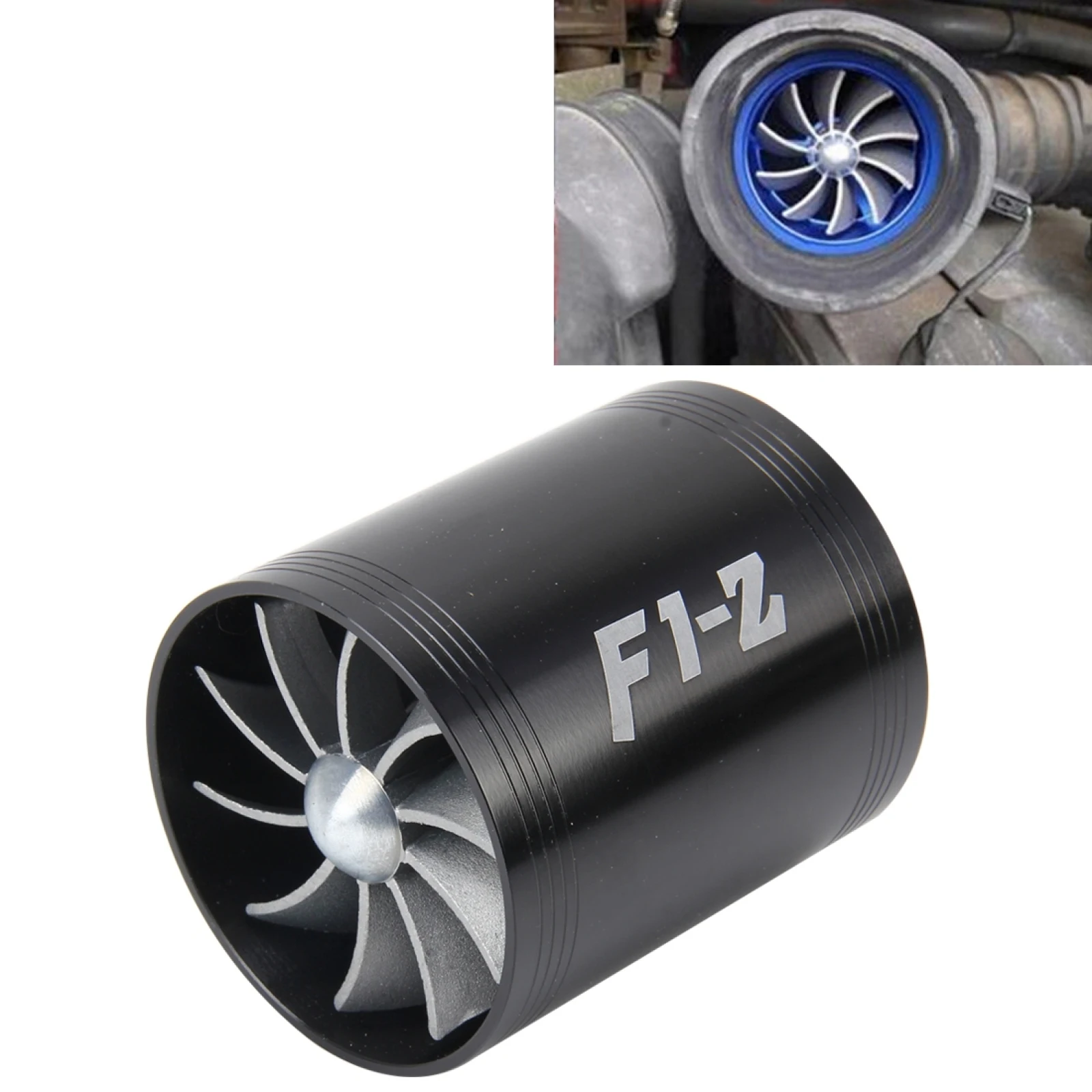 Universal Supercharger Dual Double Turbine Air Intake Fuel Saver