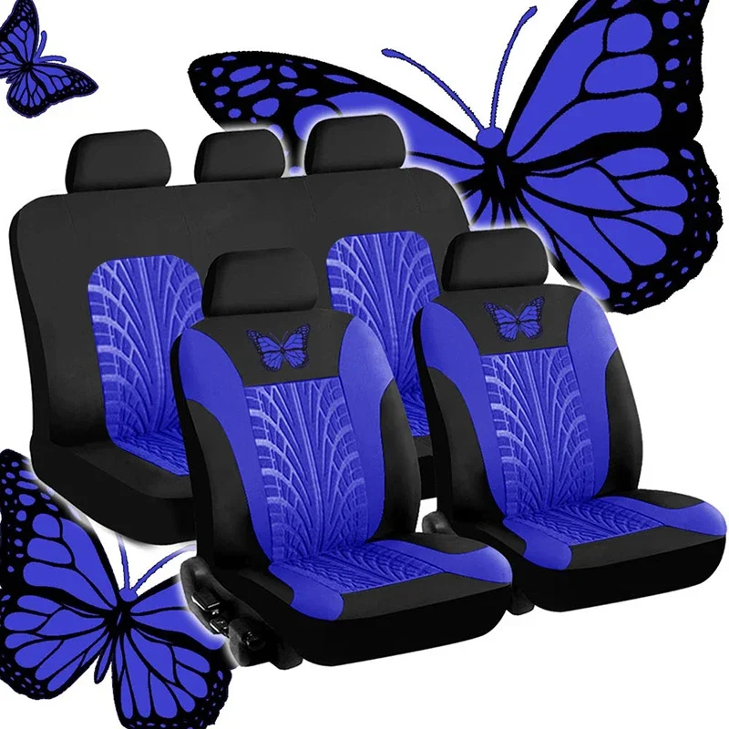 Butterfly Pattern Embroidery Auto Seat Cover Set Butterfly Pattern Embroidery Auto Seat Cover Set