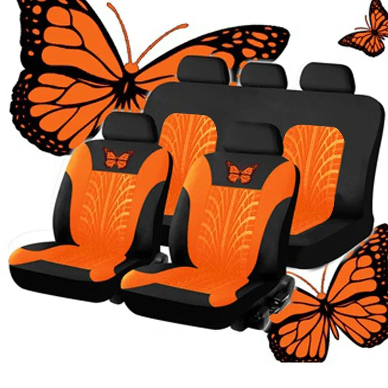 Butterfly Pattern Embroidery Auto Seat Cover Set Butterfly Pattern Embroidery Auto Seat Cover Set