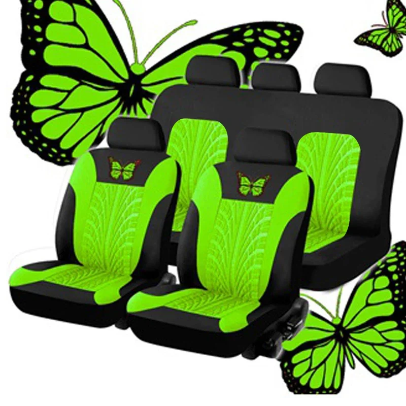 Butterfly Pattern Embroidery Auto Seat Cover Set Butterfly Pattern Embroidery Auto Seat Cover Set