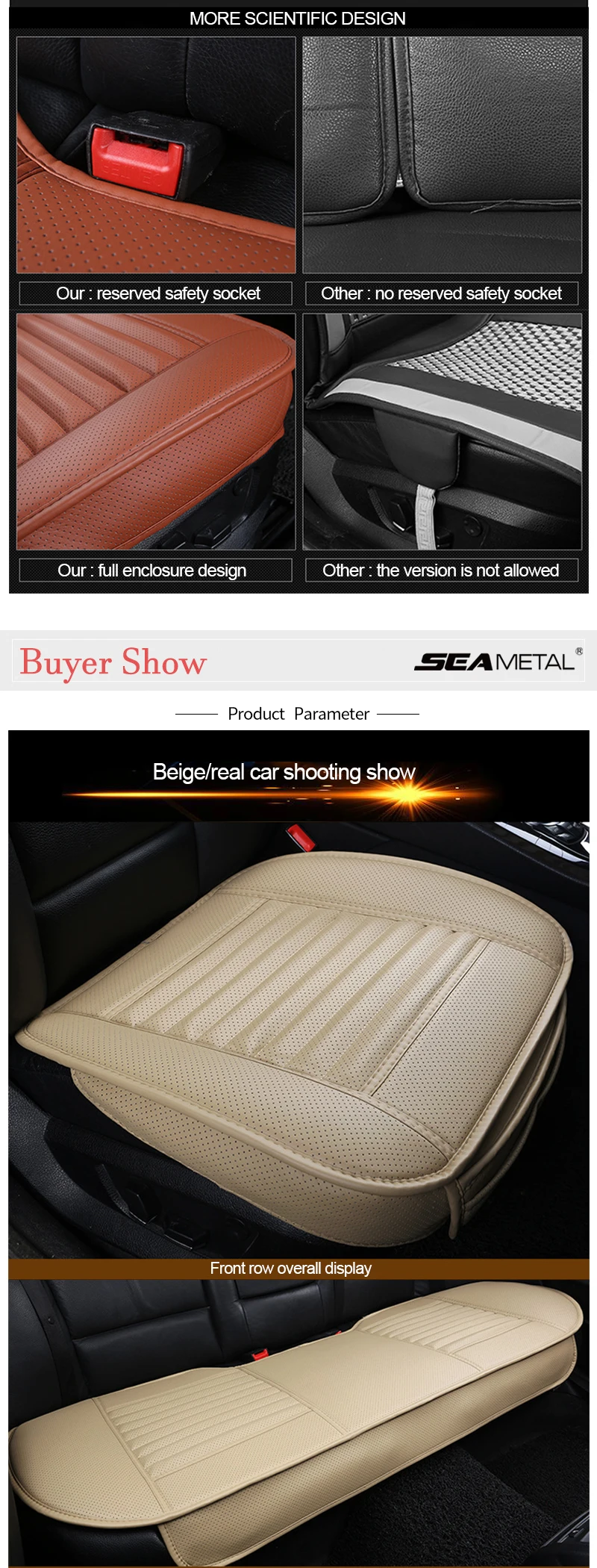 Universal Leather Car Seat Covers interior Automobiles Seats