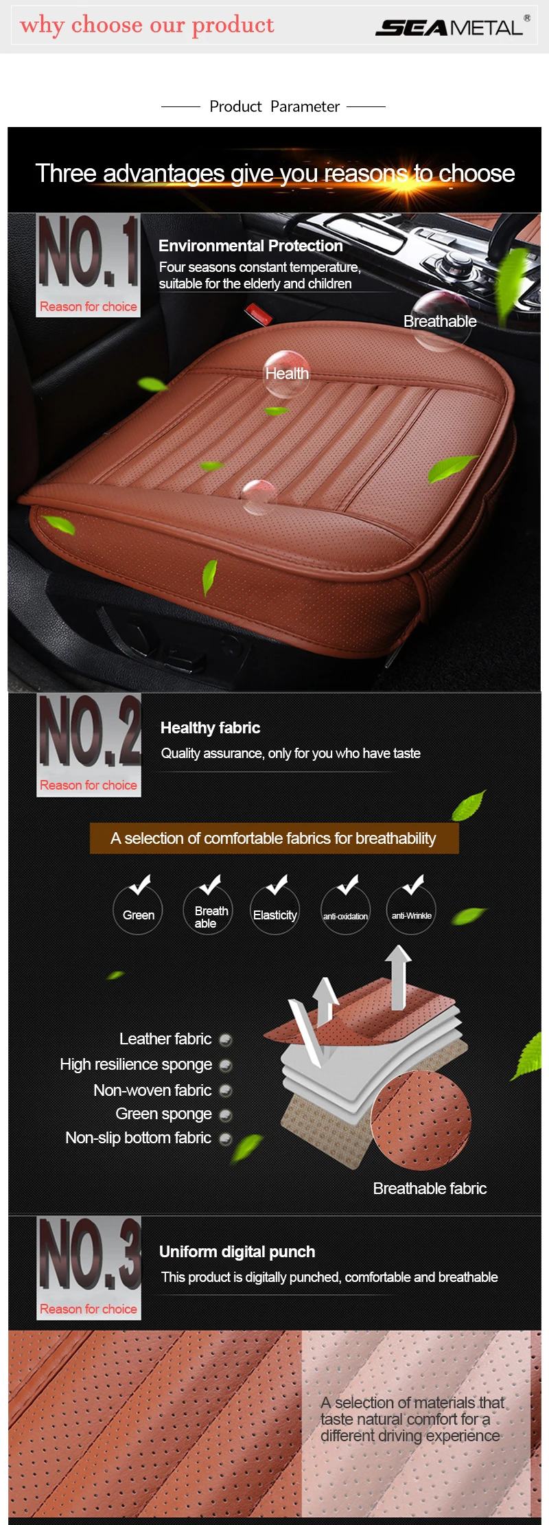 Universal Leather Car Seat Covers interior Automobiles Seats