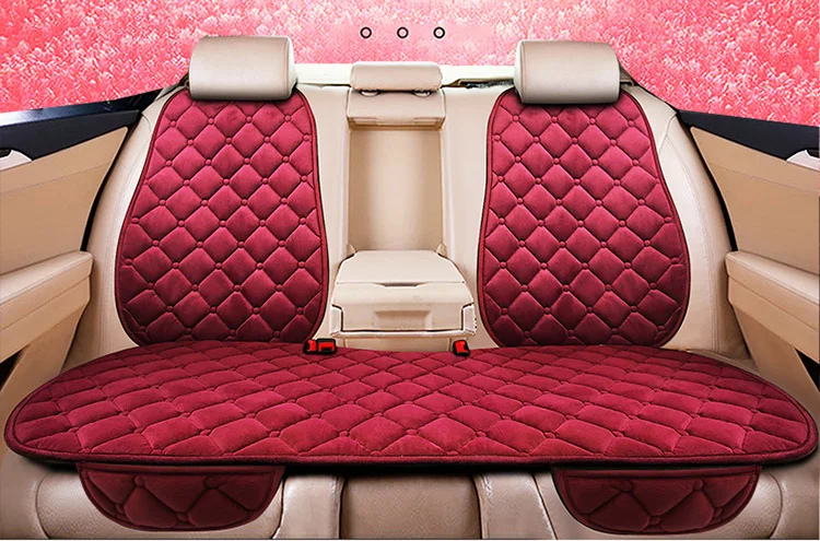 Car Seat Cover Front/Rear Flax/Linen Seat Cushion Protector Pad