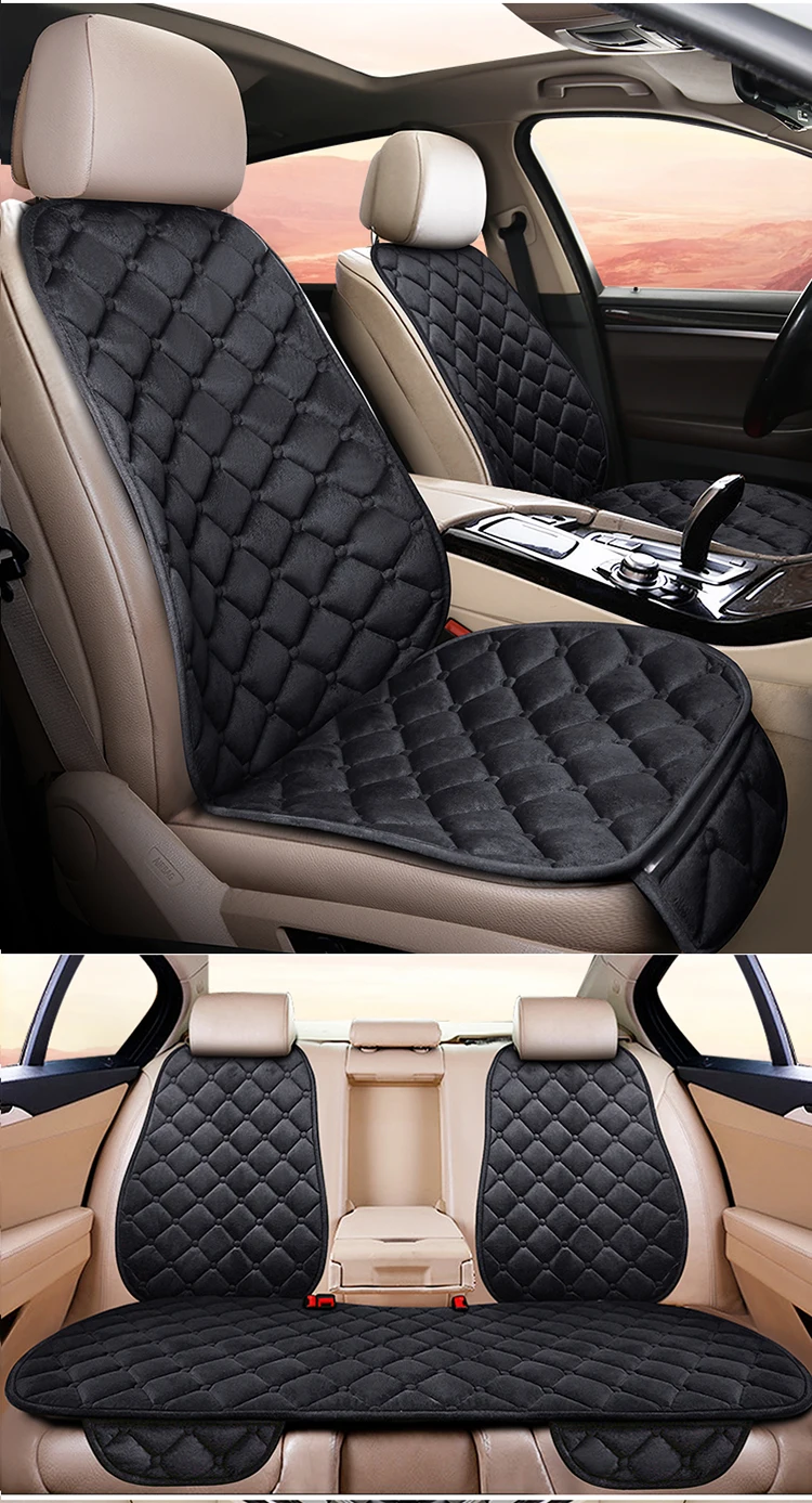 Car Seat Cover Front/Rear Flax/Linen Seat Cushion Protector Pad