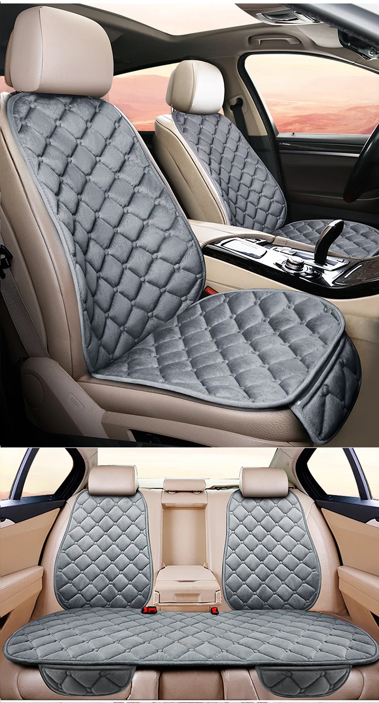 Car Seat Cover Front/Rear Flax/Linen Seat Cushion Protector Pad